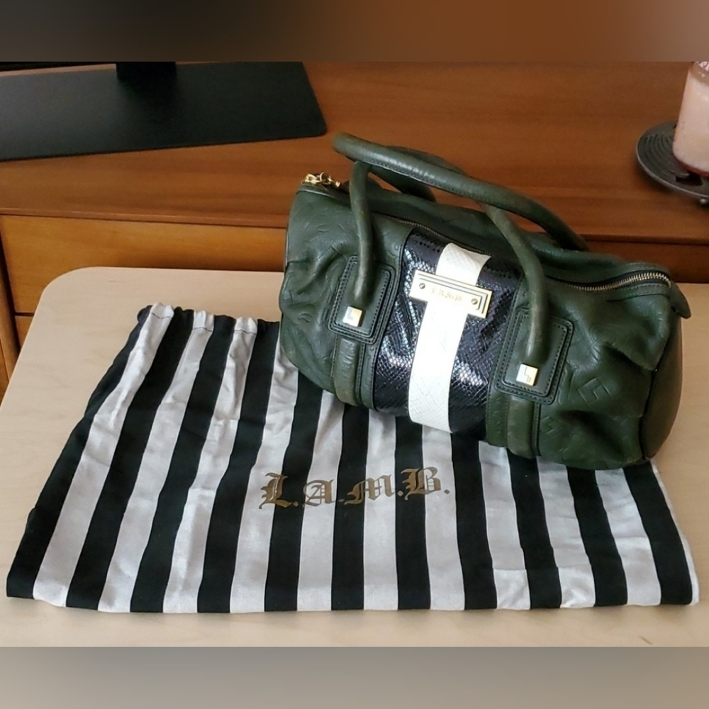 L.A.M.B. Leather and Snakeskin Handbag
